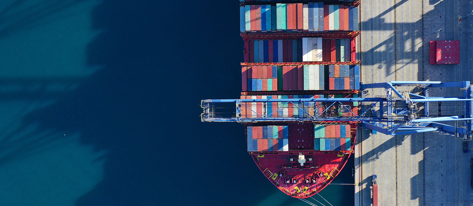 Aerial top down photo of industrial cargo container logistics te